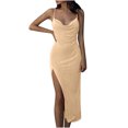 thumbnail image 2 of EGNMCR Robes d'Été pour Femmes Tendance 2024 Mode Robe de Printemps, d'Été et Décontractée pour Femme à une Épaule Sans Manches de Couleur Unie, 2 of 5