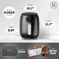 thumbnail image 3 of Kitchen Elite 2.5 Qt Digital Air Fryer, Countertop Nonstick Basket Oven, Black, 3 of 7