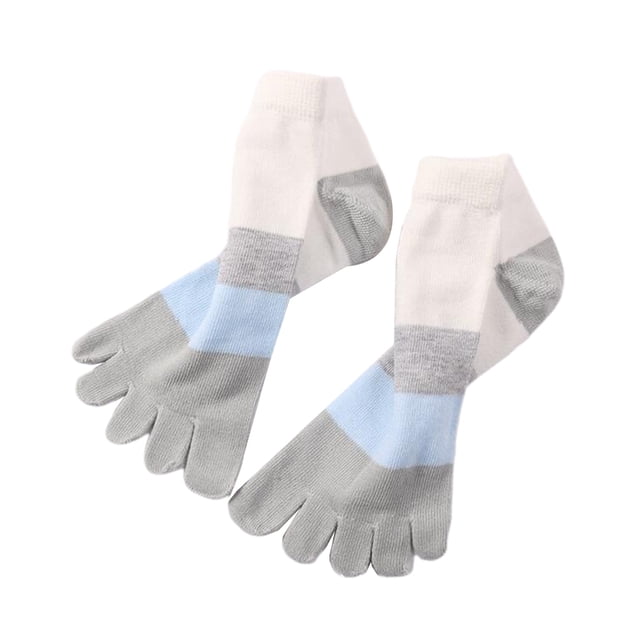 Chaussettes à Bout en Coton pour Hommes, 5, Gris Respirant