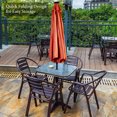 thumbnail image 2 of Patiojoy 9FT Patio UV Protection Tilt Solar Powered Umbrella with LED Lights Orange No Base, 2 of 8