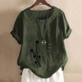 thumbnail image 5 of Chemise à Manches Longues Femme Femmes Été Décontracté Col Rond Manches Courtes Imprimé Chemise Ample Hauts Femmes Hauts d'Été Coupe Ample Femmes Hauts à Manches Courtes Femmes Hauts à Manches Courtes, 5 of 5