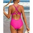 thumbnail image 3 of Womes Double Straps 1 Piece Swimsuit Tummy Control Bath Suit, 3 of 5