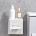 thumbnail image 3 of JMYHOAM Storage Bags Toilet Tissue Box Toilet Paper Box Wall Mounted Non Perforated Roll Box Toilet Transparent Roll Box Storage Rack Translucent Storage Cabinet Home Storage, 3 of 6