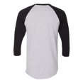 thumbnail image 2 of 5050 Raglan Three-Quarter Sleeve Tee, 2XL, Heather GreyBlack, 2 of 2