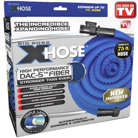 Xhose Tuyau de Jardin Extensible Tuyau Flexible Tuyau d'Arrosage Tuyau en Fibre Dac Résistant aux Intempéries 75 Pieds