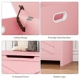 thumbnail image 5 of Pink Storage Chest, Storage Bench with Safety Hinge, Farmhouse Style Wooden Trunk for Entryway, Bedroom, Living Room, 5 of 5