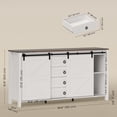 thumbnail image 3 of HOMCOM Buffet-Vaisselier de Style Ferme avec Portes Blanc Crème, 3 of 10