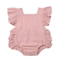 thumbnail image 1 of Combinaison une-Pièce à Volants Unie pour Bébé Fille, Tenue de Soleil, 1 of 5
