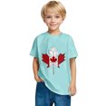thumbnail image 5 of T-shirt Doux à Manches Courtes Décontracté pour Tout-Petit HVOBBTY, T-shirt Mode à Col Rond à Manches Courtes Bleu pour Garçons Tout-Petits avec Imprimé de Feuilles d'Érable, 5 Ans, 5 of 5