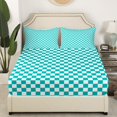 thumbnail image 3 of Erosebridal Checkered Gingham Sheet Set Twin, Rectangle Geometry Bedding Sets Twin Size, Teens, 3pcs, 3 of 7