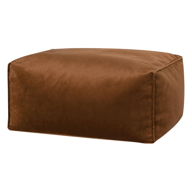 Gouchee Home Pouf en Velours de Cuivre – ottoman Rectangulaire en Velours de Cuivre Rempli de Billes de Polystyrène Haute Densité, Montré sur une Vue 3/4 avant avec texture Velours Douce et Coutures Cousues, Idéal comme Coussin de Sol Léger Ou Fauteuil Poire pour Enfants pour Chambres Ou Salles de Jeux.