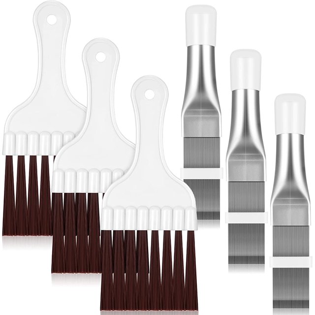 Air Conditioner Condenser Fin Comb, Fin Cleaning Brush Air Conditioner Fin Cleaner Refrigerator Coil Cleaning Whisk Brush Metal Fin Evaporator Radiator Repair Tool (6)