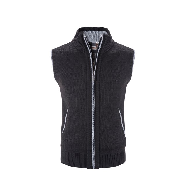 Leutsin 2021 Autumn And Winter Plus Fleece Jacket Men's Sweater Stand Collar Cardigan