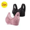 thumbnail image 3 of Bigersell Front Closure Button Bra 2pcs Training Bra Style R-86 Breathable Pullover Bras Pack R-86-pinky, 3 of 5