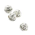 thumbnail image 1 of tamizeot 100 Pieces Rhinestone Beads Polishing Round Ball Bead Handmade Popular Accessories Jewelry Supplies Necklace Findings Silver/Rhinestone 10mm 1Set, 1 of 6