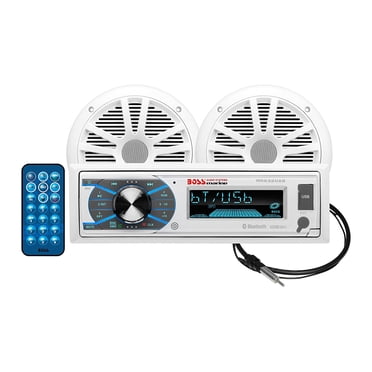 BOSS Audio Marine Haut-Parleurs de 180 Watts, Lot de 2, 6,5 Po, Récepteur AM/FM et Antenne