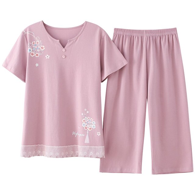 REDHOTYPE Fashion Print Pyjama Set Femmes 100% Coton Casual Home Pyjamas Plus Size Cool Short Sleeves M-XXXL Homewear