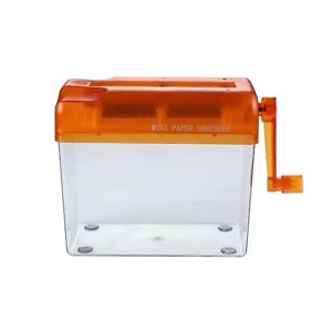 Déchiqueteuse de papier à manivelle mini document papier coupe outil recettes billet coupeuse machine de bureau fournitures orange
