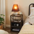 thumbnail image 3 of VECELO Nightstand with 2-Drawer and Open Storage Shelf, Sofa Side End Table for Living Room Bedroom, Brown, 3 of 6