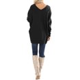 thumbnail image 5 of Women Long SLeeve V Neck Irregular Hem Tunic Top, 5 of 5
