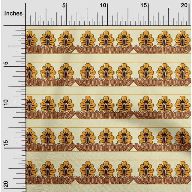 oneOone Tissu Popeline de Coton Tissu Imprimé Floral en Blocs 1 Yard 42 Pouces de Large