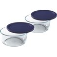 thumbnail image 1 of Pyrex Storage Plus Plat Rond en Verre de 7 Tasses pour Aliments, Couvercle Bleu, Lot de 2, 1 of 3