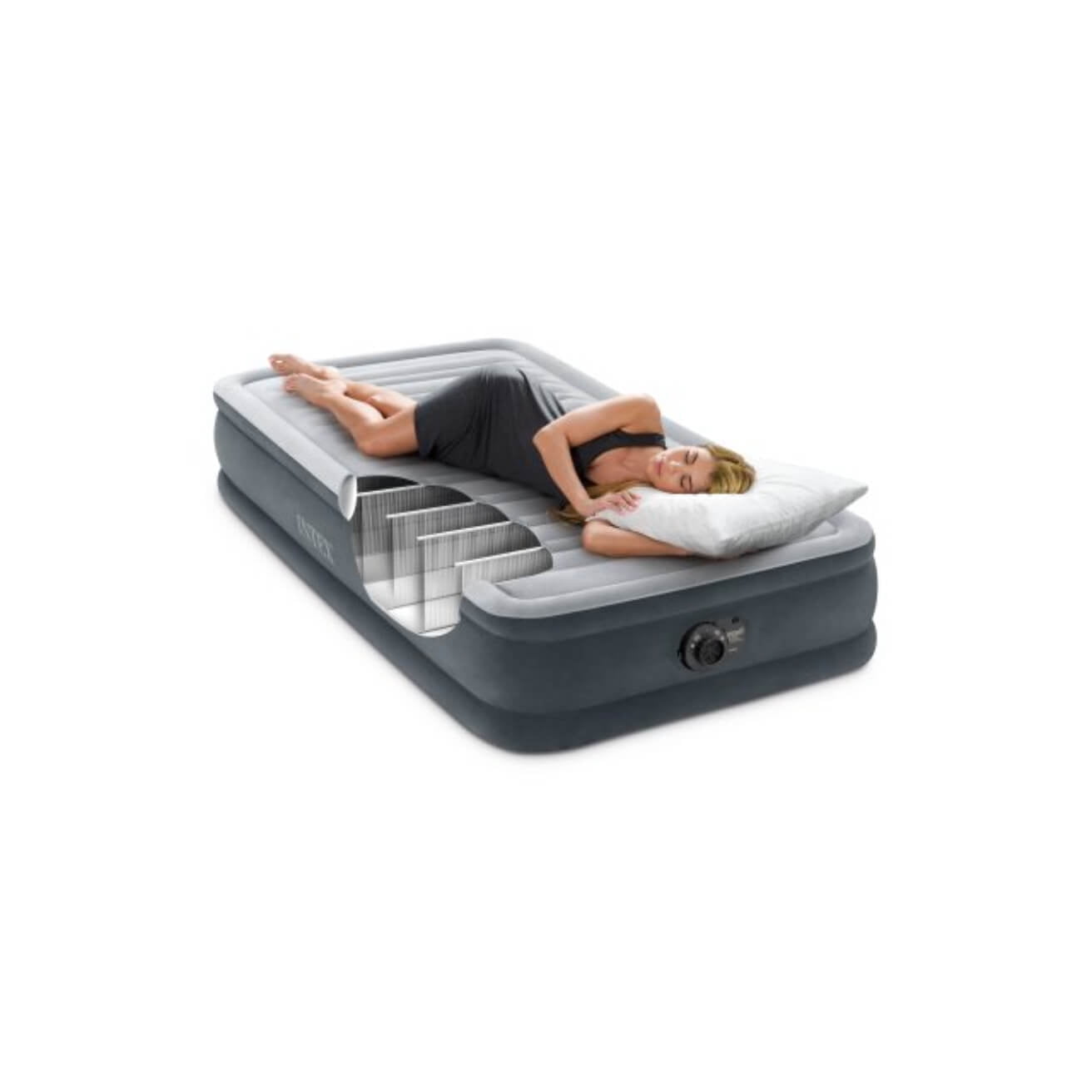 Matelas gonflable Intex Twin Comfort-Plush avec Fiber-Tech Rp, âge : adulte