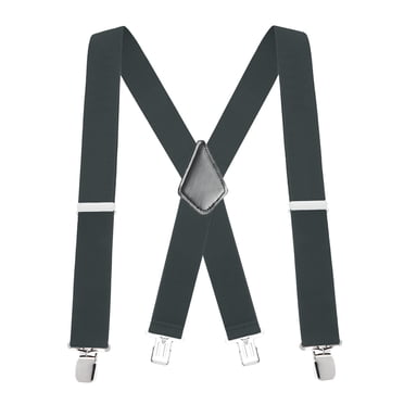 Buyless Fashion Mens Suspenders - 48" Elastic Adjustable Heavy Duty 2" Wide - X Back