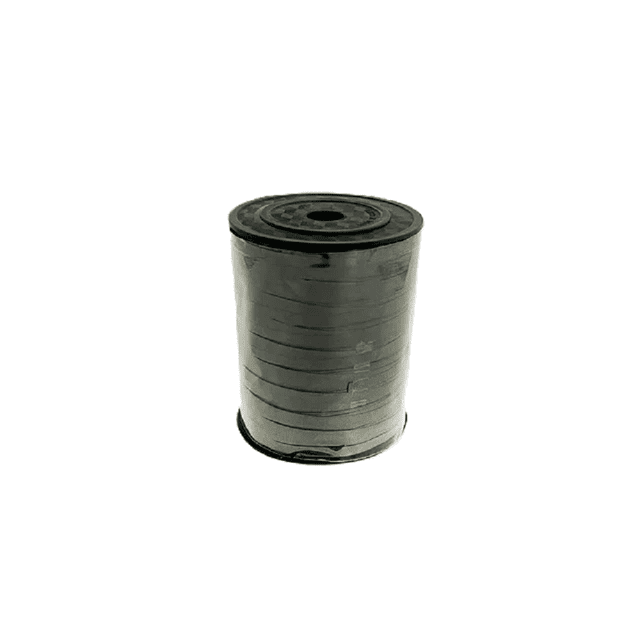 FantastikParty Midnight Black Curling Ribbon Roll, 3/16 inch wide and 500 yards long, shown as a tightly wound black ribbon spool in a centered front view, ideal for balloon decorating, gift wrapping, crafts, and suitable for DIY party décor accents.