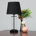 thumbnail image 4 of 16.93 inch Black Encased Metal and Clear Glass Table Lamp, 4 of 6