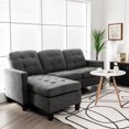 thumbnail image 3 of Costway Convertible Sectional Sofa Couch L-Shaped Couch Back Cushion Dark Gray, 3 of 9