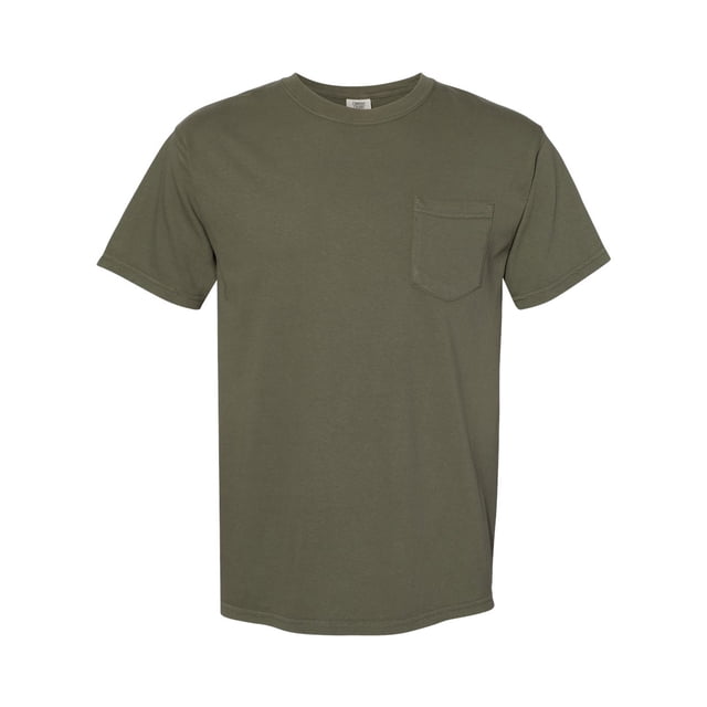 Comfort Colors T-Shirt à Poche pour Adulte, Épais, Teint en Pièce, 2TG, Sauge