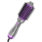 NEXPURE Séchoir à cheveux et brosse à sécheuse en un, nouvelle mise à jour 4 en 1 Brosse sèche-cheveux avec lissage des cheveux/séchage à la pression/fonctions d'arrosage/de styling, avec ion négatif antifrizz céramique Titanium Barrel