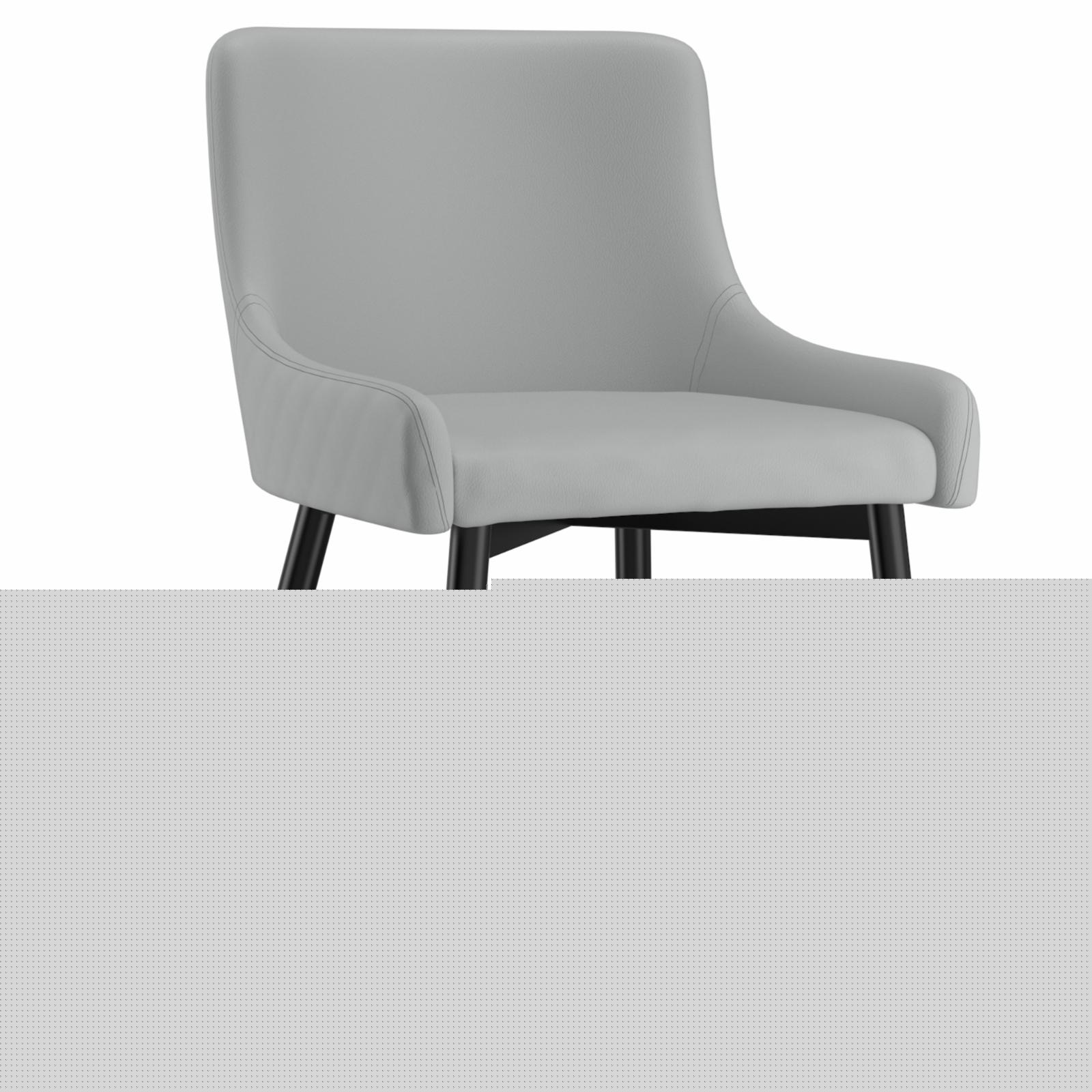 Ensemble de 2 chaises d’appoint modernes en similicuir et en métal, gris pâle