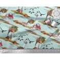 thumbnail image 3 of Soimoi Cotton Jersey Fabric Lighthouse,Bird & Tree Nature Print Fabric by the Yard 58 Inch Wide, 3 of 4
