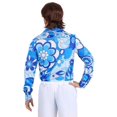 thumbnail image 2 of Men's Blue Flower Disco Shirt, 2 of 3
