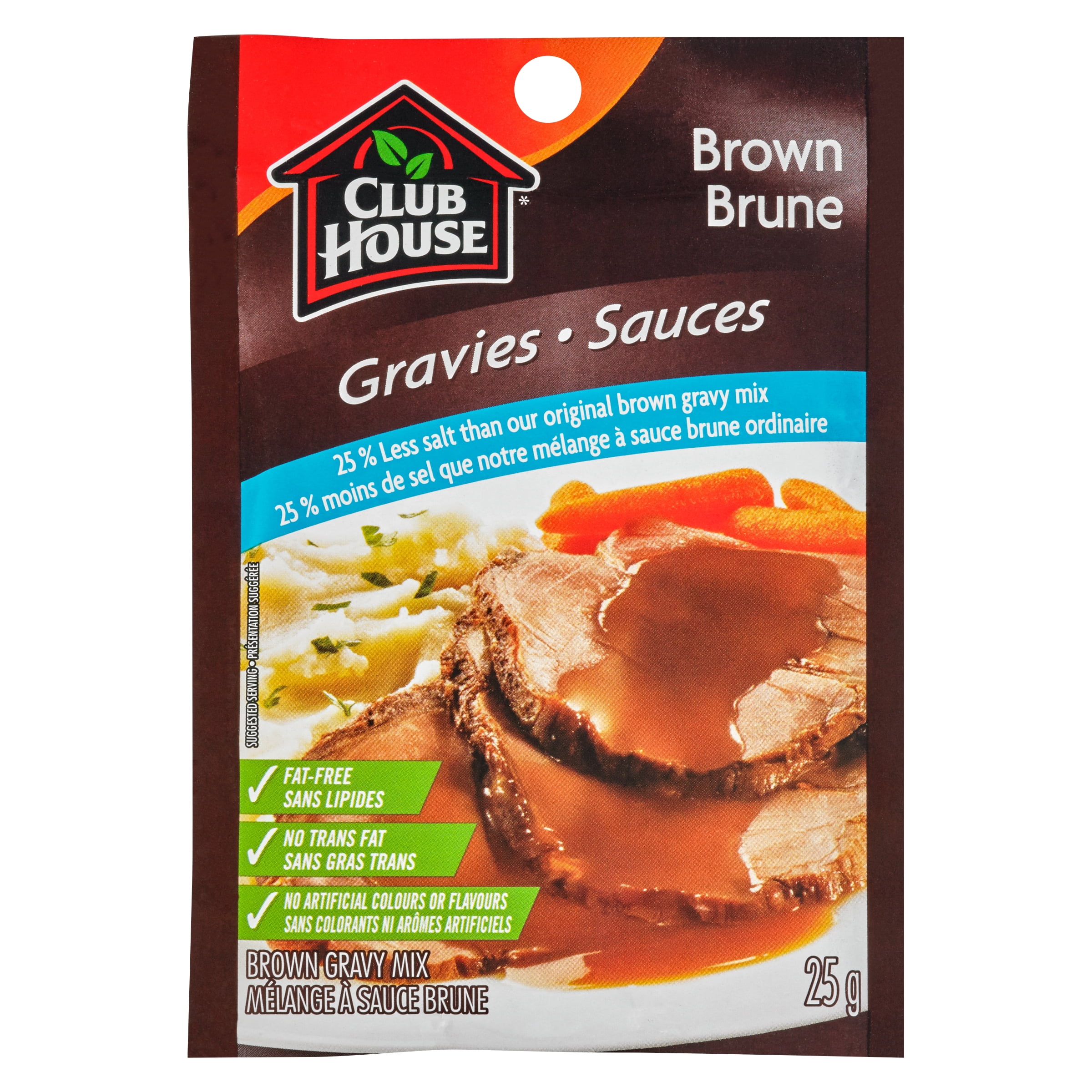 Club House, Gravies/Sauces, Brown Brune 25% less salt than our original gravy mix