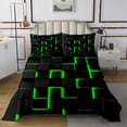 thumbnail image 1 of Erosebridal Neon Geometry Coverlet Set King,Stereoscopic Gradient Plaid Bedding Set,Kids Room Decorative,Ultra Soft,3 Pieces, 1 of 5