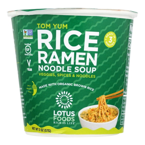 Lotus Foods Soupe de Nouilles Ramen au Riz - Caisse de 6 - 2 Oz
