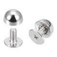 thumbnail image 1 of Unique Bargains 8x5mm Screw Back Rivets Solid Round Head Leather Studs Silver Tone 20 Pack, 1 of 5