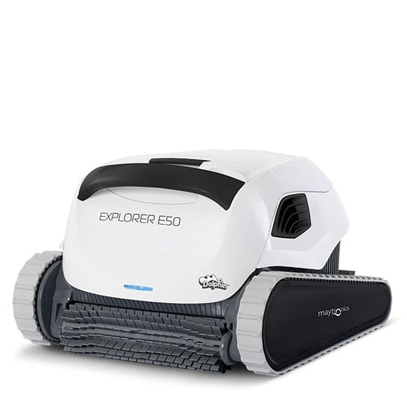 Dolphin Explorer E50 Nettoyeur [Aspirateur] Robotisé pour Piscine - Idéal pour Piscines Creusées jusqu'à 50 Pieds - Aspiration Puissante pour Ramasser les Petits Débris - Panier-Filtre Grand à Chargement par le Dessus Facile à Nettoyer