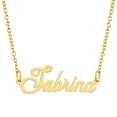 thumbnail image 1 of KISPER 18K Gold Plated Stainless Steel Personalized Name Pendant Necklace, Sabrina, 1 of 6
