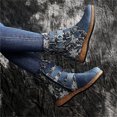 thumbnail image 4 of XZNGL Vintage Red Boots Large Printed European And American Style Leather Boots, 4 of 9