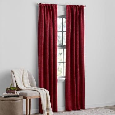 Mainstays Sheen Rod Pocket Blackout Window Curtains Panel Pair, 37" x 84"