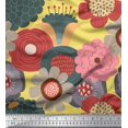 thumbnail image 1 of Soimoi Modal Satin Fabric Flower Artistic Print Sewing Fabric Yard 42 Inch Wide, 1 of 3