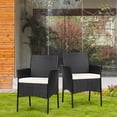 thumbnail image 4 of Patiojoy Outdoor 2 PCS Rattan Dining Chair Patio Cushioned Arm Chair w/Zipper Black, 4 of 9