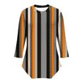 thumbnail image 4 of Penkiiy Hauts à Manches 3/4 pour Femmes Col Rond Tunique Décontractée Chemises Plissées Basiques Coupe Ample 2025 L Noir, 4 of 8