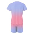 thumbnail image 5 of SHIXIAOO Male Print Short Sleeve T Shirt and Shorts Two Piece Set with All Print Print Shirt and Quarter Pants Set Pinstripe Suit Jacket Men Suite for Man Suite for Teens Graduation Suits for Men, 5 of 5