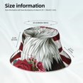 thumbnail image 3 of KLL Aigle avec Chapeau et Roses pour Chapeau Seau pour Femmes Hommes Chapeau de Soleil de Plage Pliable Accessoires de Rave Extérieur Casquette de Pêcheur Réfléchissante, 3 of 6