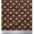 thumbnail image 1 of Soimoi Moss Georgette Fabric Floral & Circle Geometric Printed Fabric 1 Yard 42 Inch Wide, 1 of 3